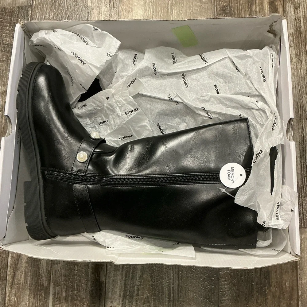 Sonoma Girl’s Black Pearl-Accent Boot for Size 4